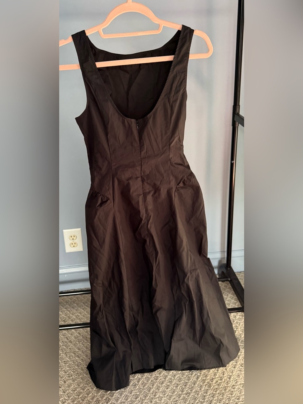 NWT Commense Sleeveless Black A-Line Cotton Midi Dress - Picture 6 of 10